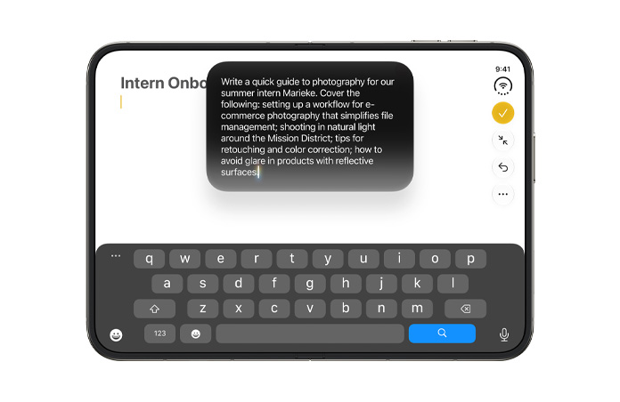 Apple Pencil Pro. Phản hồi xúc giác & Bóp thông minh.